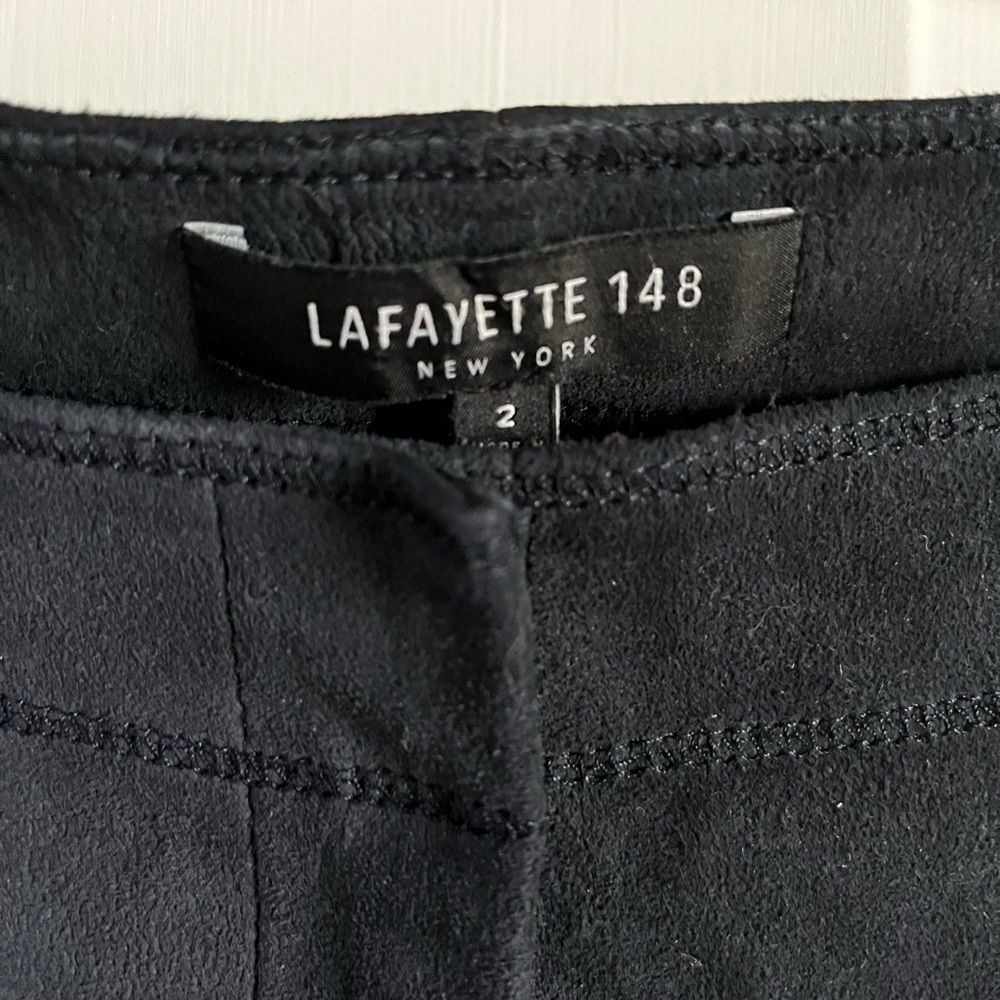 Lafayette 148 Navy Blue Suede Pants